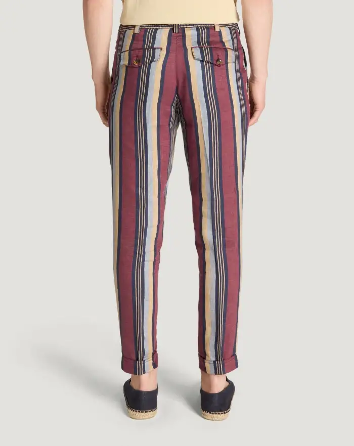 Pantaloni Torino Pantaloni The Rebel In Lino Fluido