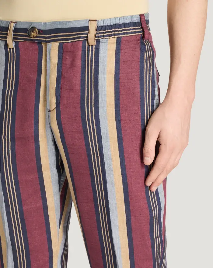 Pantaloni Torino Pantaloni The Rebel In Lino Fluido