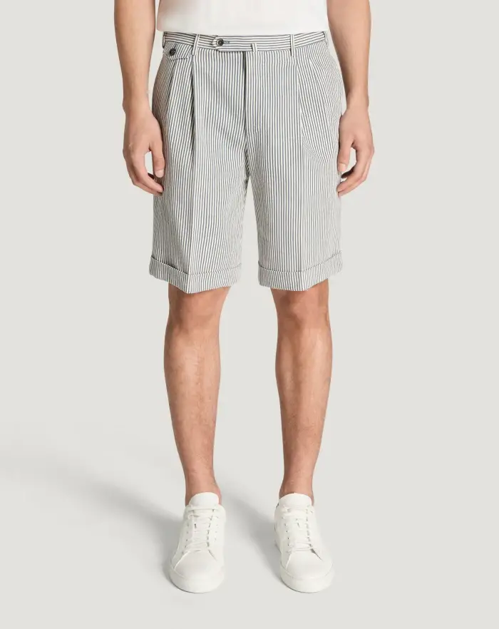 Pantaloni Torino Bermuda in cotone a righe