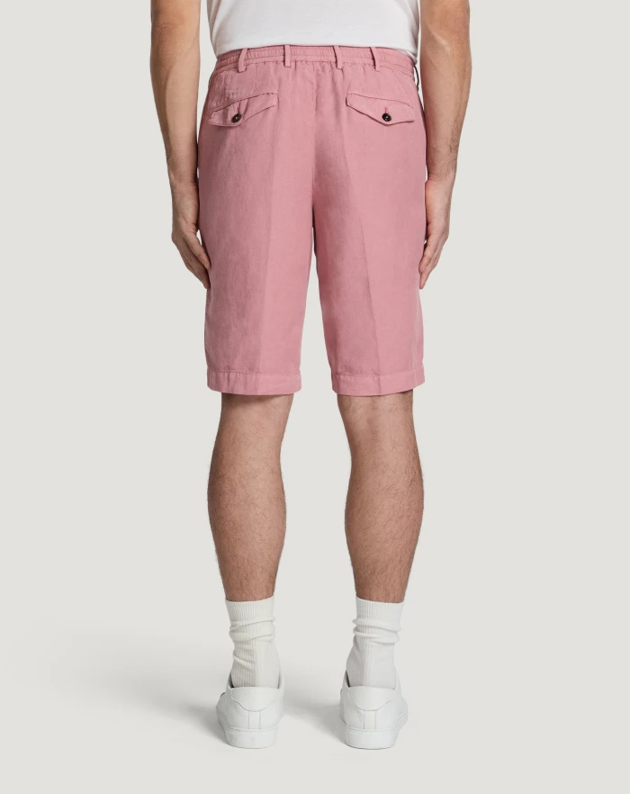 Pantaloni Torino Bermuda In Cotone E Lino Batavia