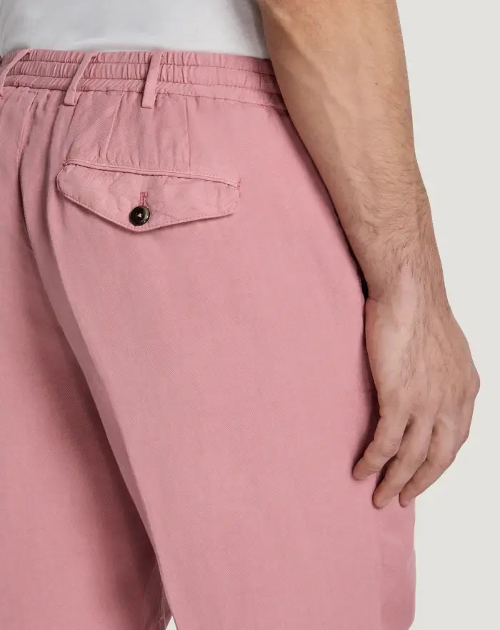 Pantaloni Torino Bermuda In Cotone E Lino Batavia