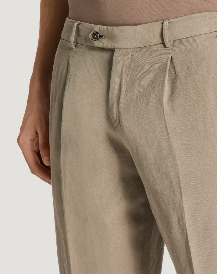 Pantaloni Torino Bermuda In Cotone E Lino Batavia