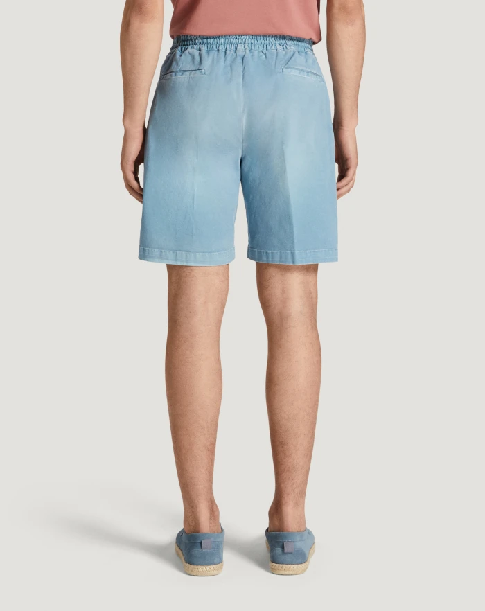 Pantaloni Torino Bermuda In Gabardina Di Cotone