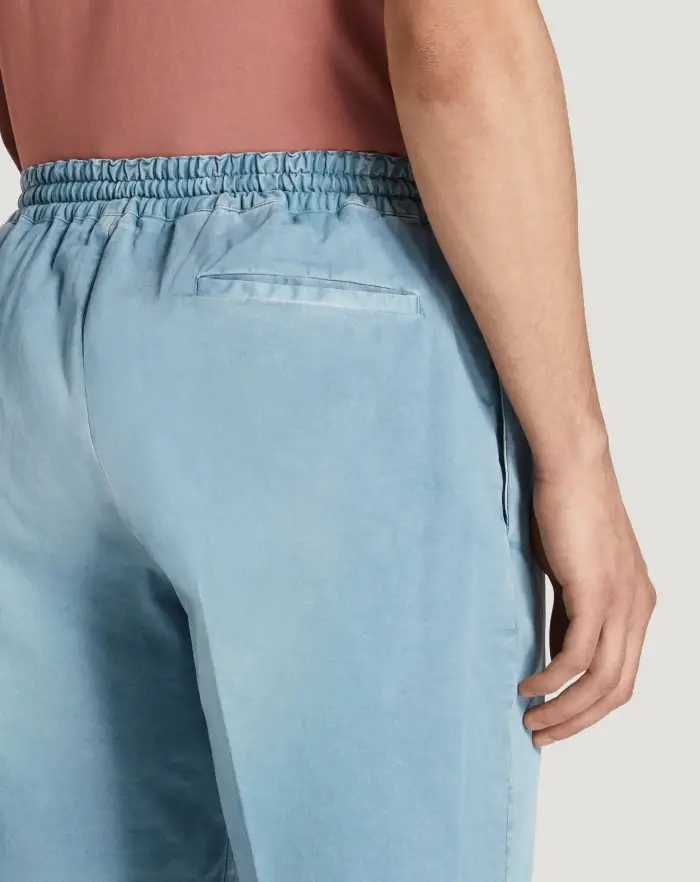 Pantaloni Torino Bermuda In Gabardina Di Cotone