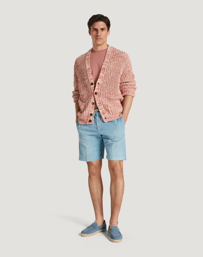 Pantaloni Torino Bermuda In Gabardina Di Cotone