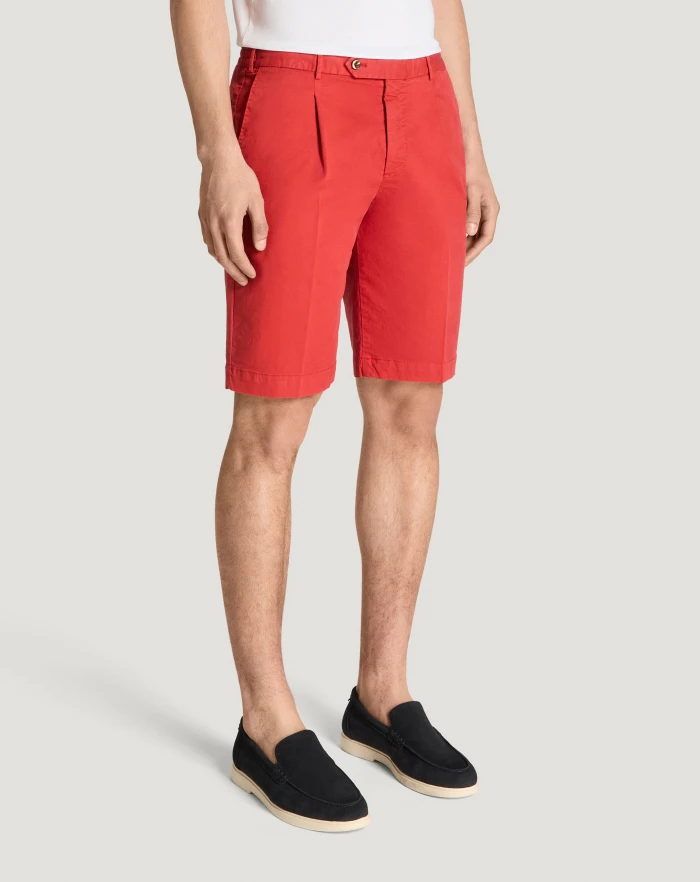 Pantaloni Torino Bermuda In Gabardina Di Cotone