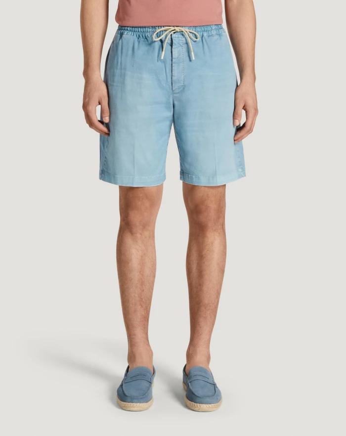 Pantaloni Torino Bermuda in gabardina di cotone