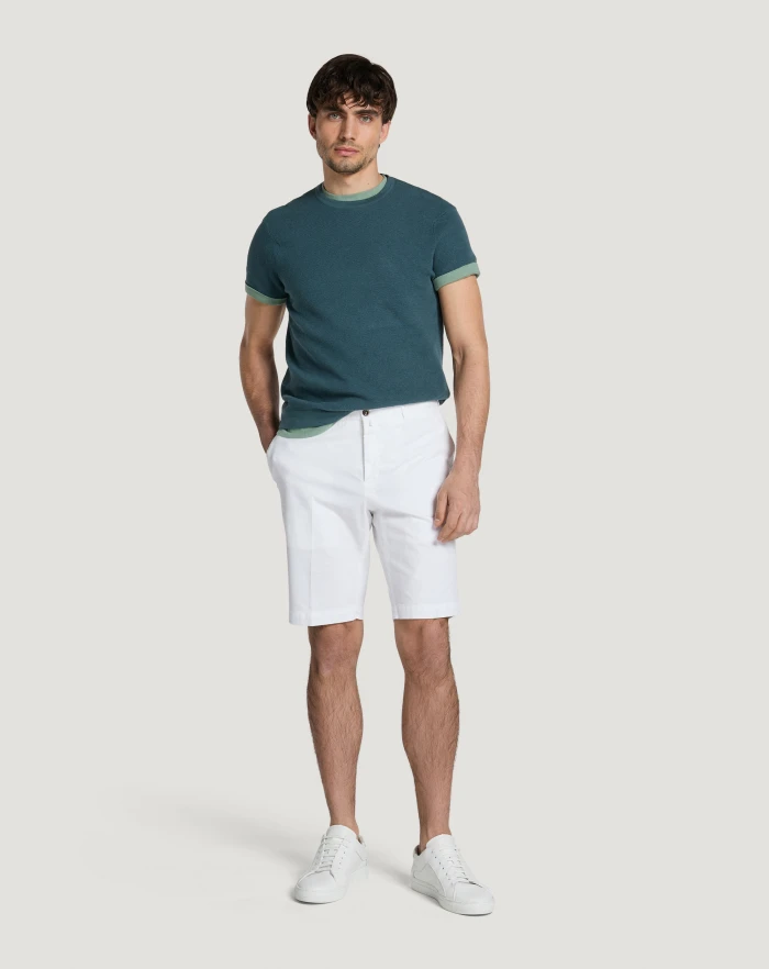 Pantaloni Torino Bermuda In Gabardina Stretch