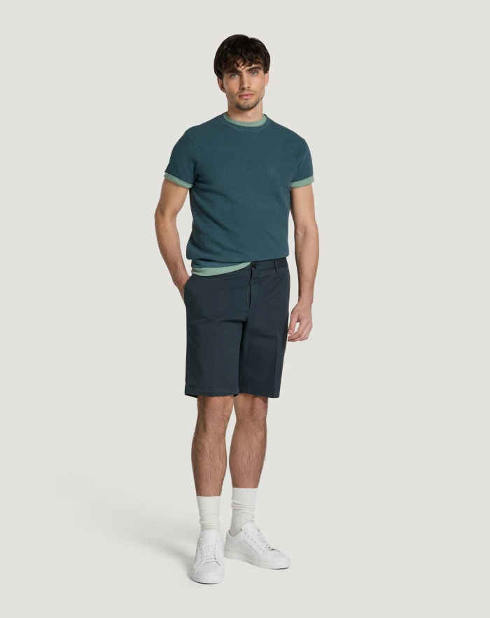 Pantaloni Torino Bermuda In Gabardina Stretch