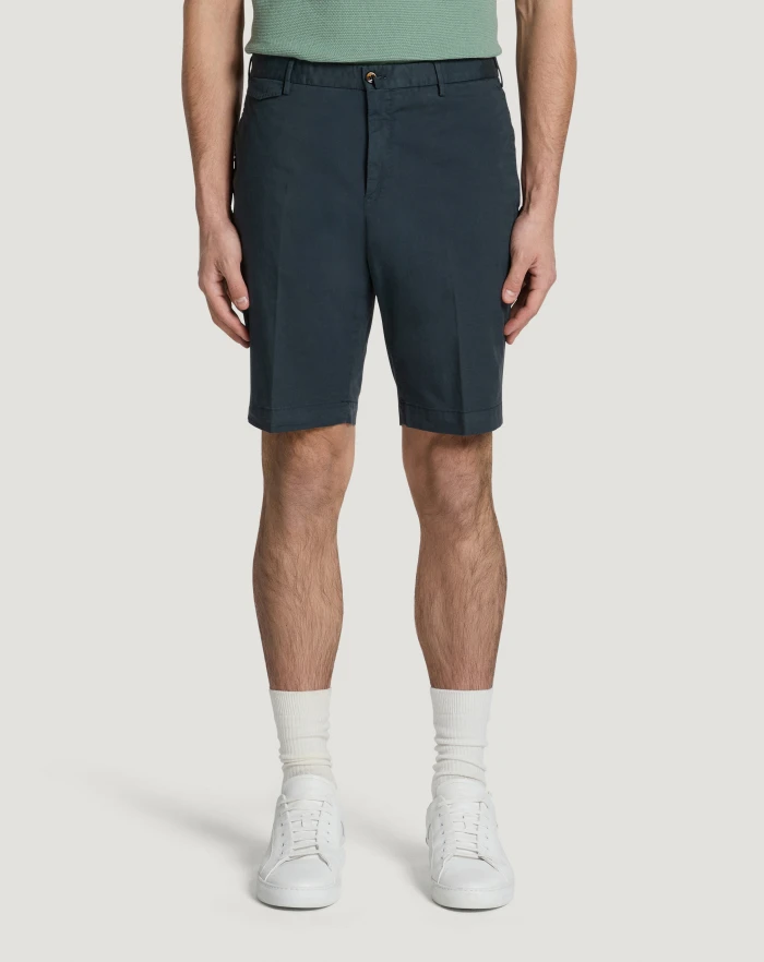 Pantaloni Torino Bermuda in gabardina stretch