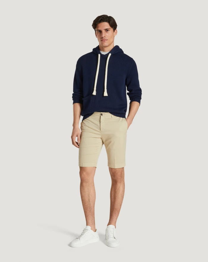 Pantaloni Torino Bermuda In Gabardina Stretch