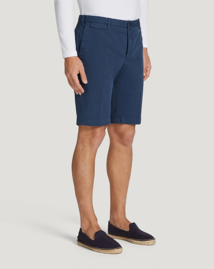 Pantaloni Torino Bermuda In Gabardina Stretch