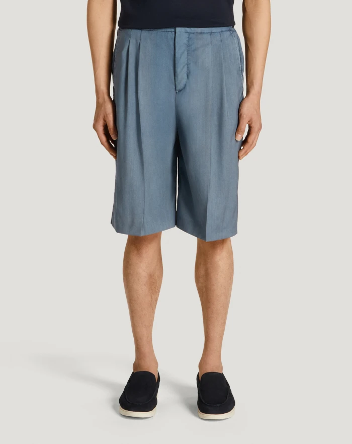 Pantaloni Torino Bermuda in lana comfort