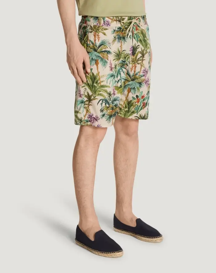 Pantaloni Torino Bermuda In Popeline Di Cotone