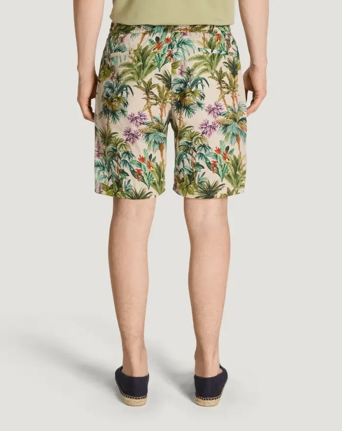 Pantaloni Torino Bermuda In Popeline Di Cotone