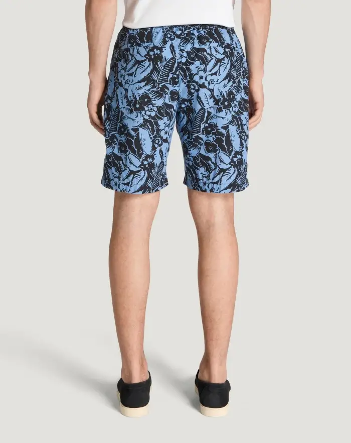 Pantaloni Torino Bermuda In Popeline Di Cotone