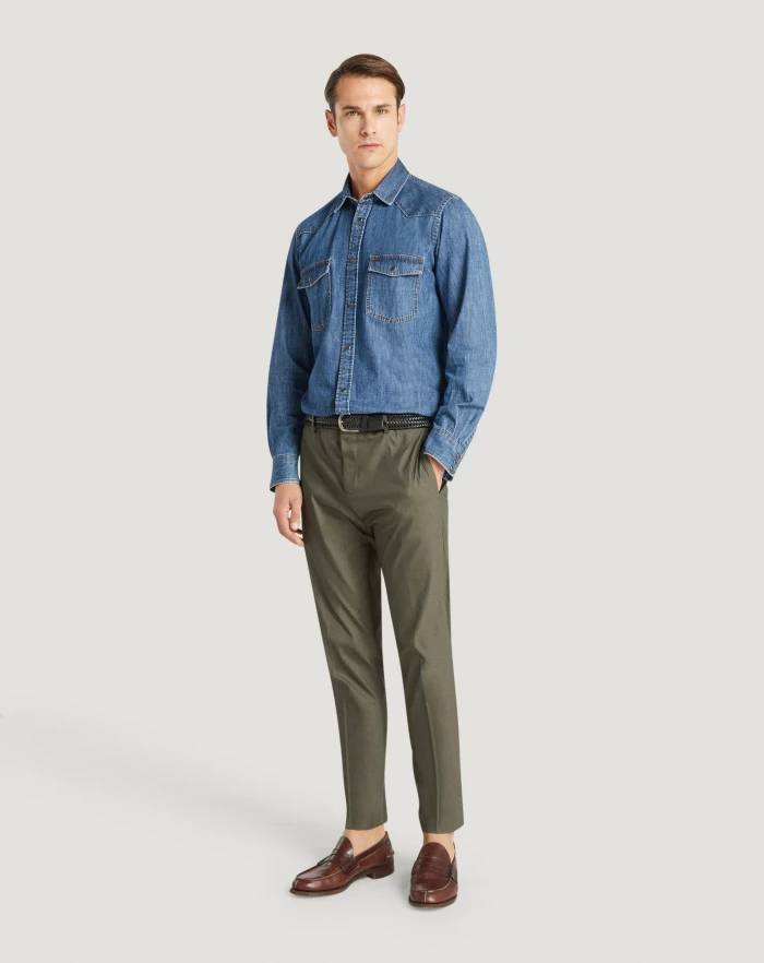 Pantaloni Torino Camicia In Denim