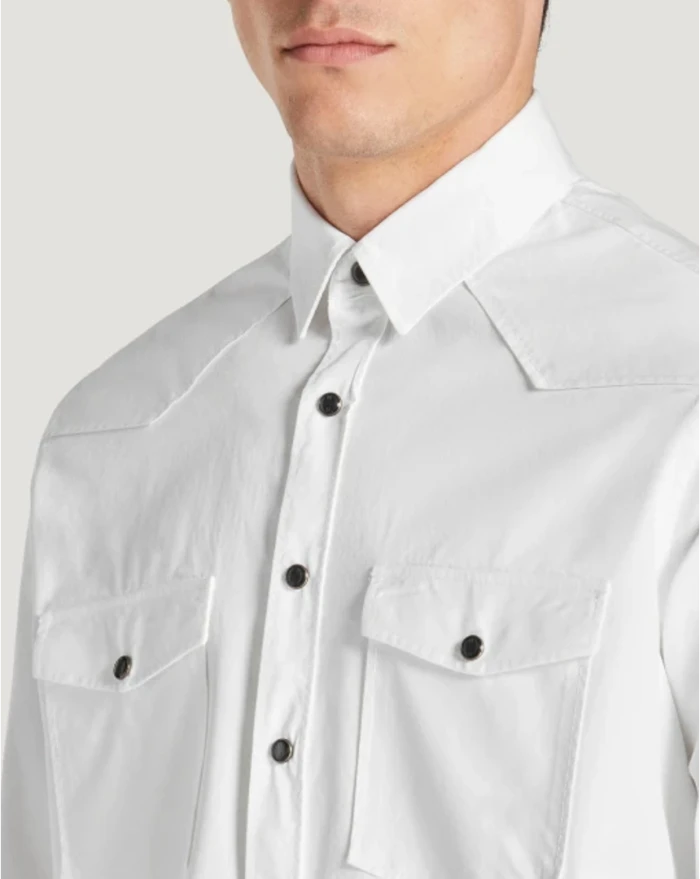 Pantaloni Torino Camicia In Gabardina Di Cotone