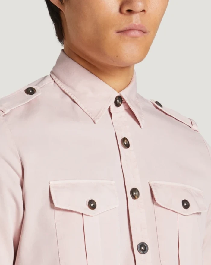 Pantaloni Torino Camicia In Gabardina Di Cotone