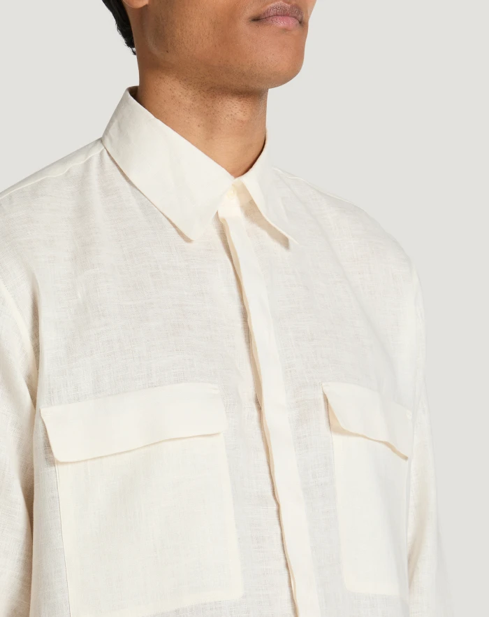 Pantaloni Torino Camicia In Lino