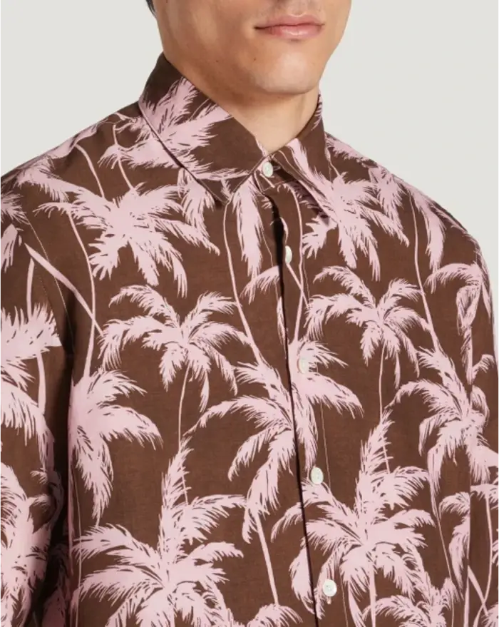 Pantaloni Torino Camicia In Twill Di Lino