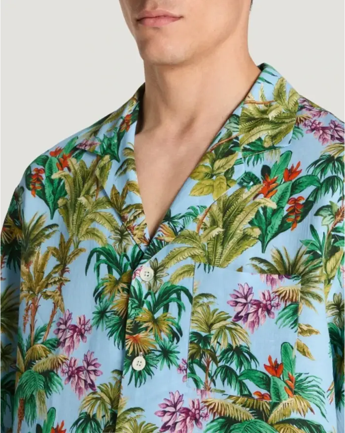 Pantaloni Torino Camicia In Twill Di Lino