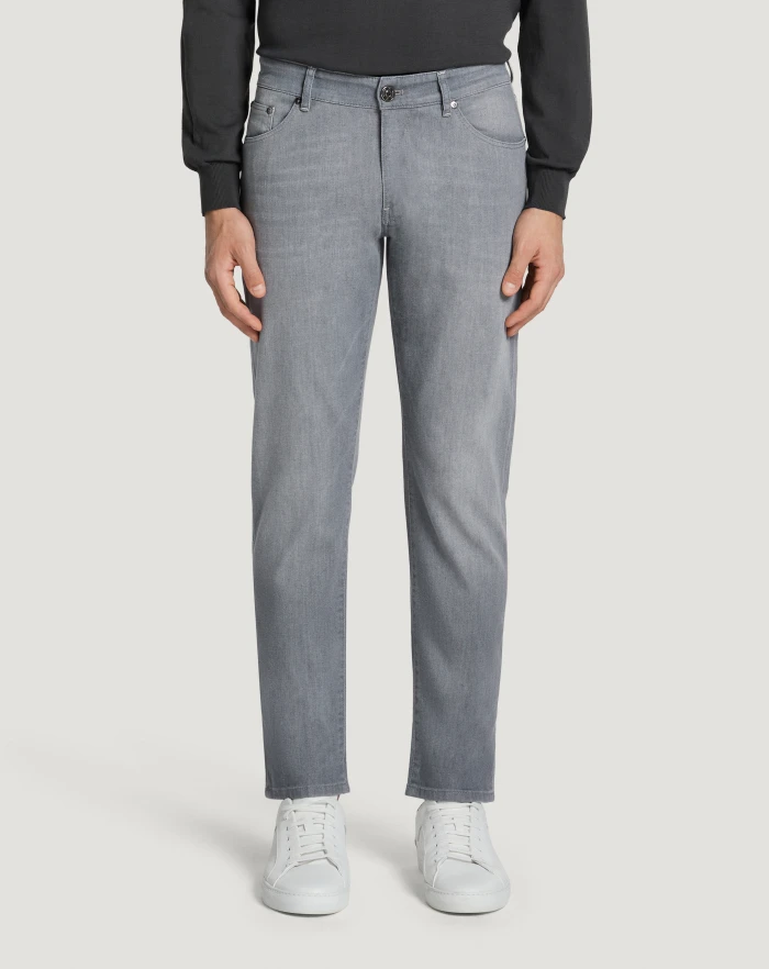 Pantaloni Torino Jeans Swing in light grey denim
