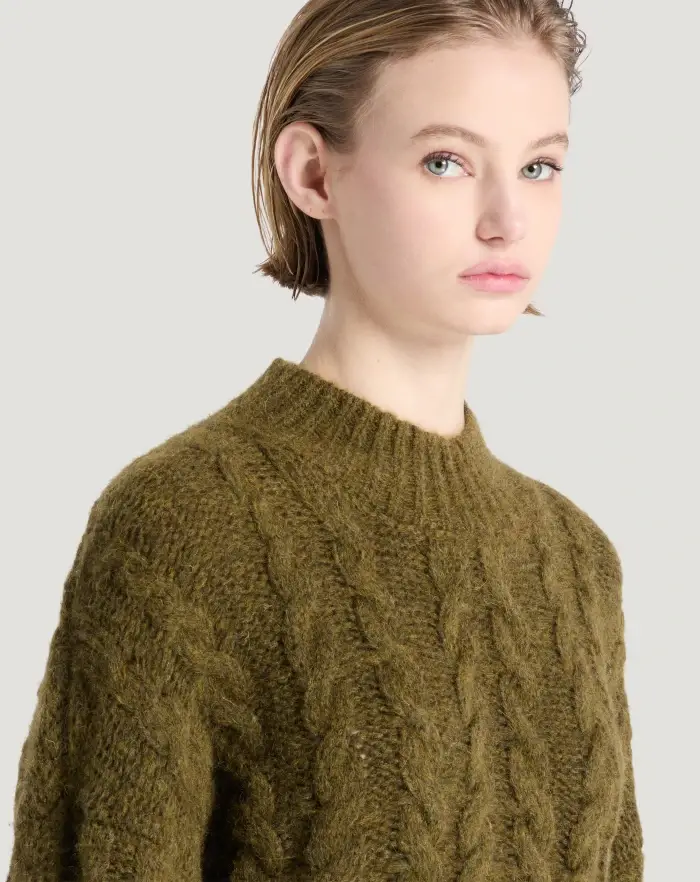 Pantaloni Torino Maglia Boxy In Misto Alpaca