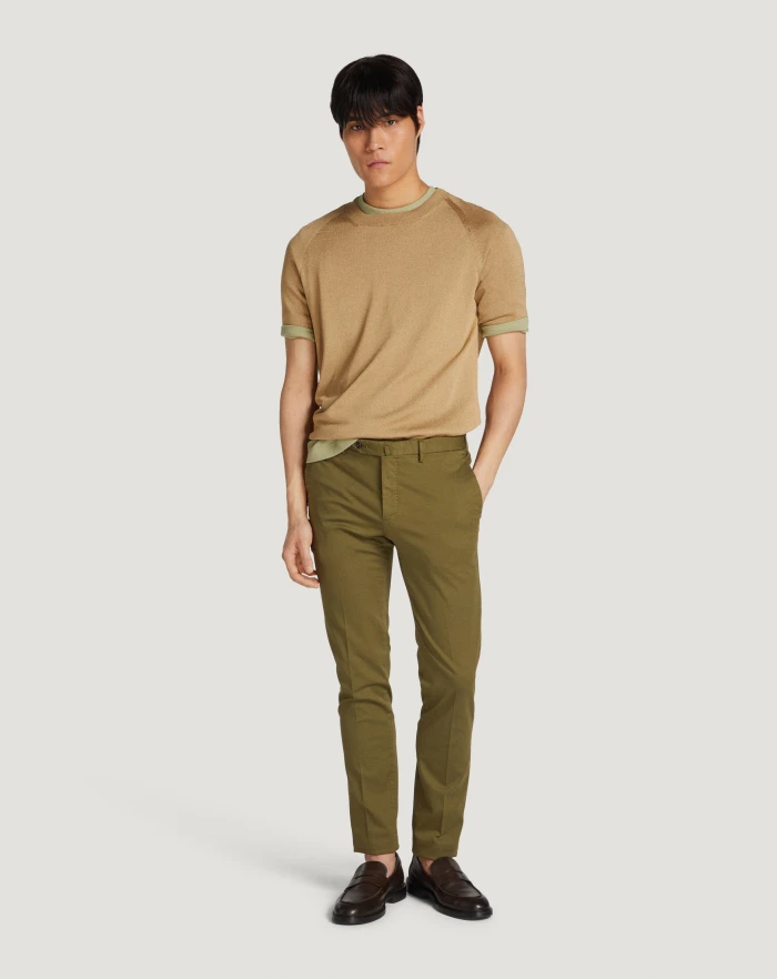 Pantaloni Torino Maglia In Cotone E Viscosa