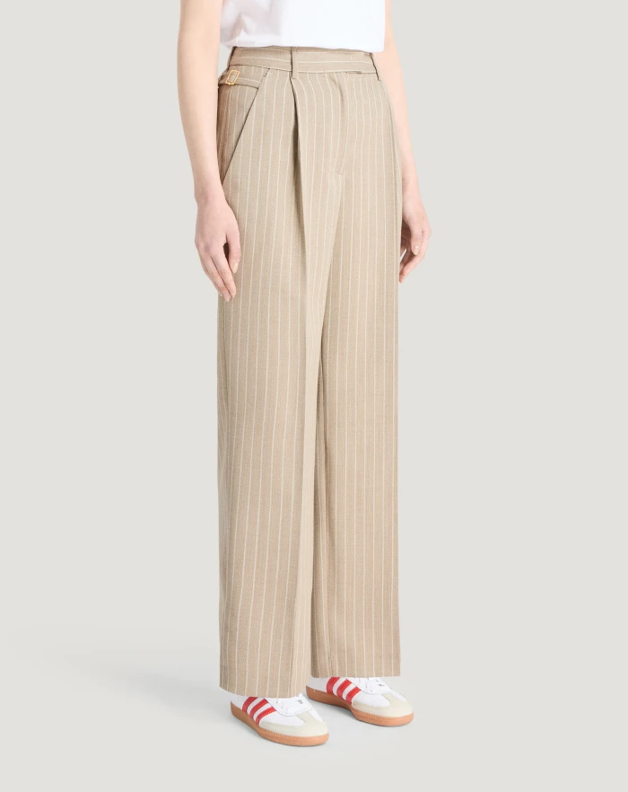 Pantaloni Torino Pantaloni Isabel In Lana Mouliné