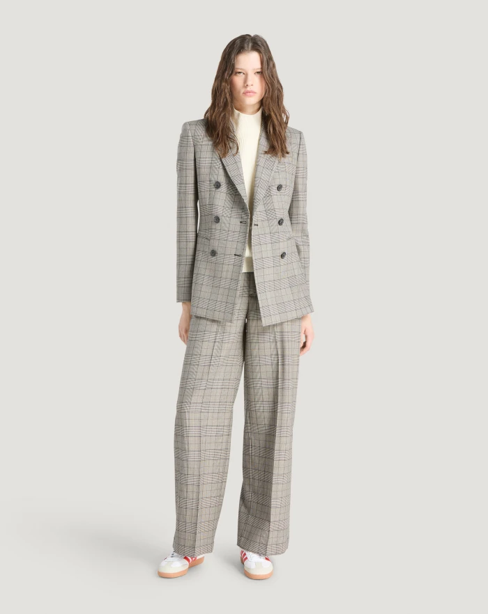 Pantaloni Torino Pantaloni Lorenza In Lana Check