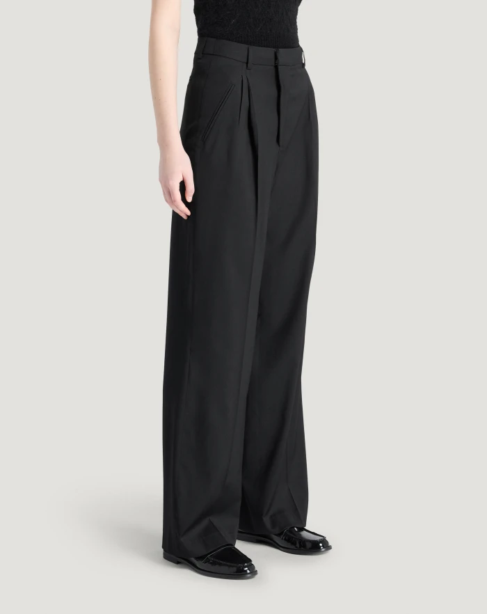 Pantaloni Torino Pantaloni Vivian In Twill Di Lana Fluida