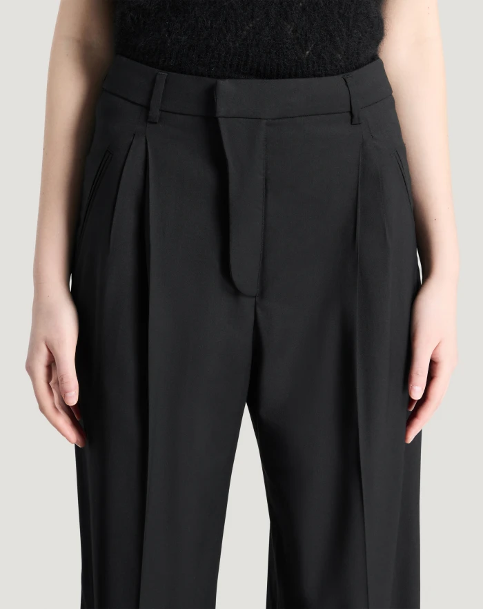 Pantaloni Torino Pantaloni Vivian In Twill Di Lana Fluida