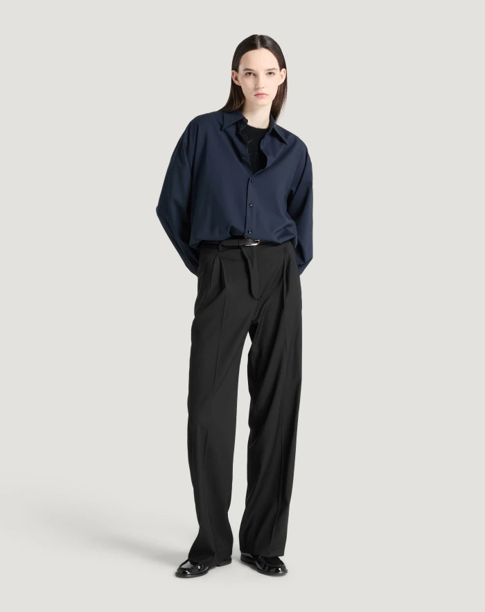 Pantaloni Torino Pantaloni Vivian In Twill Di Lana Fluida