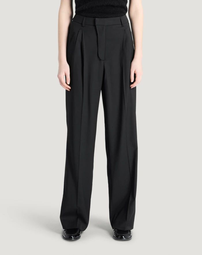 Pantaloni Torino Pantaloni Vivian in twill di lana fluida