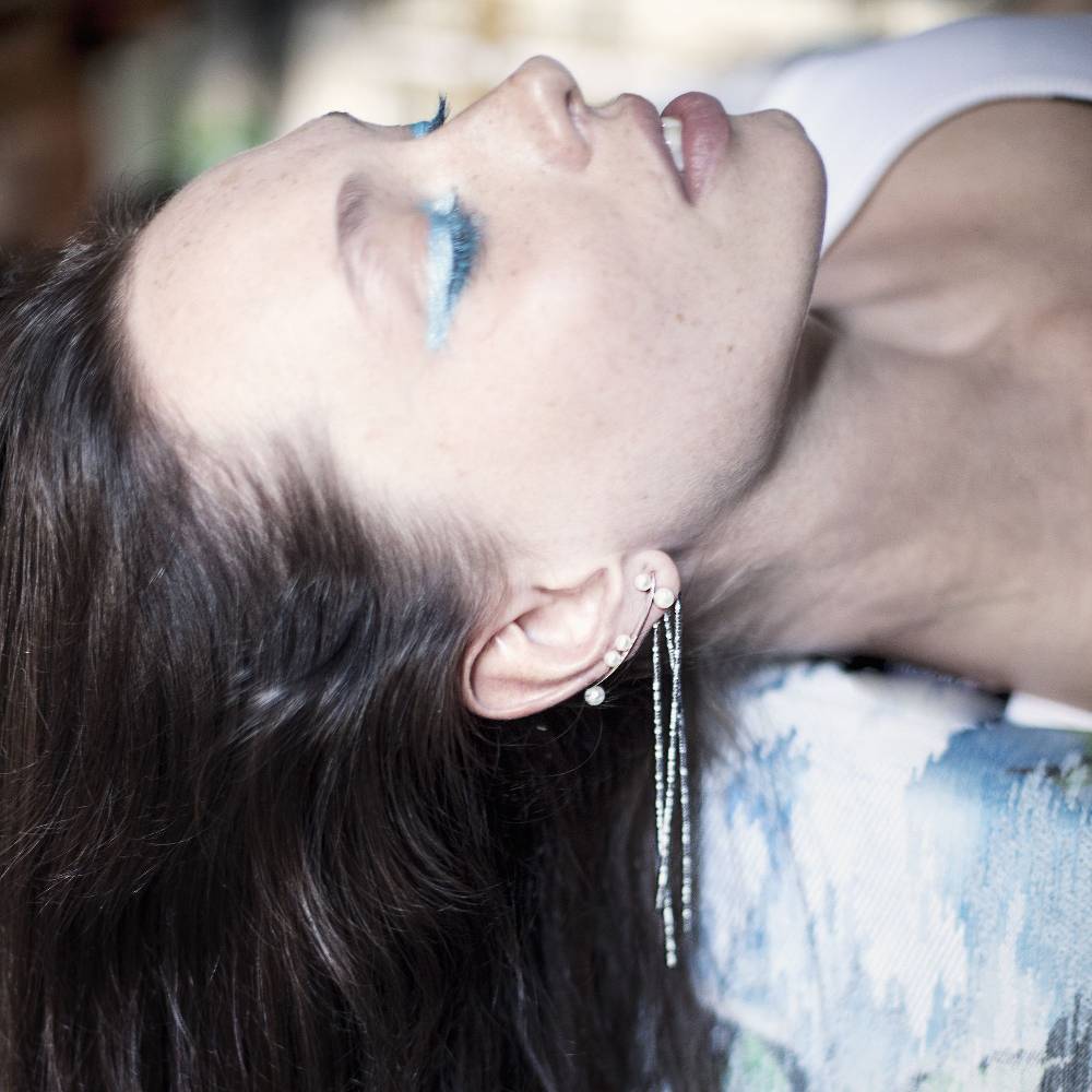 Paola Grande Gioielli ACCESSORI Frange Ematite Argento Lunghe