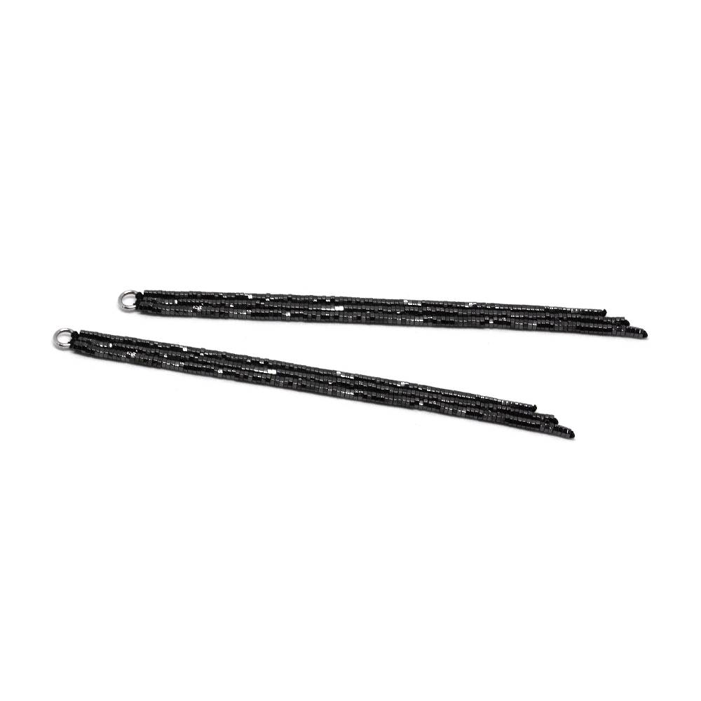 Paola Grande Gioielli ACCESSORI Frange ematite grigia lunga