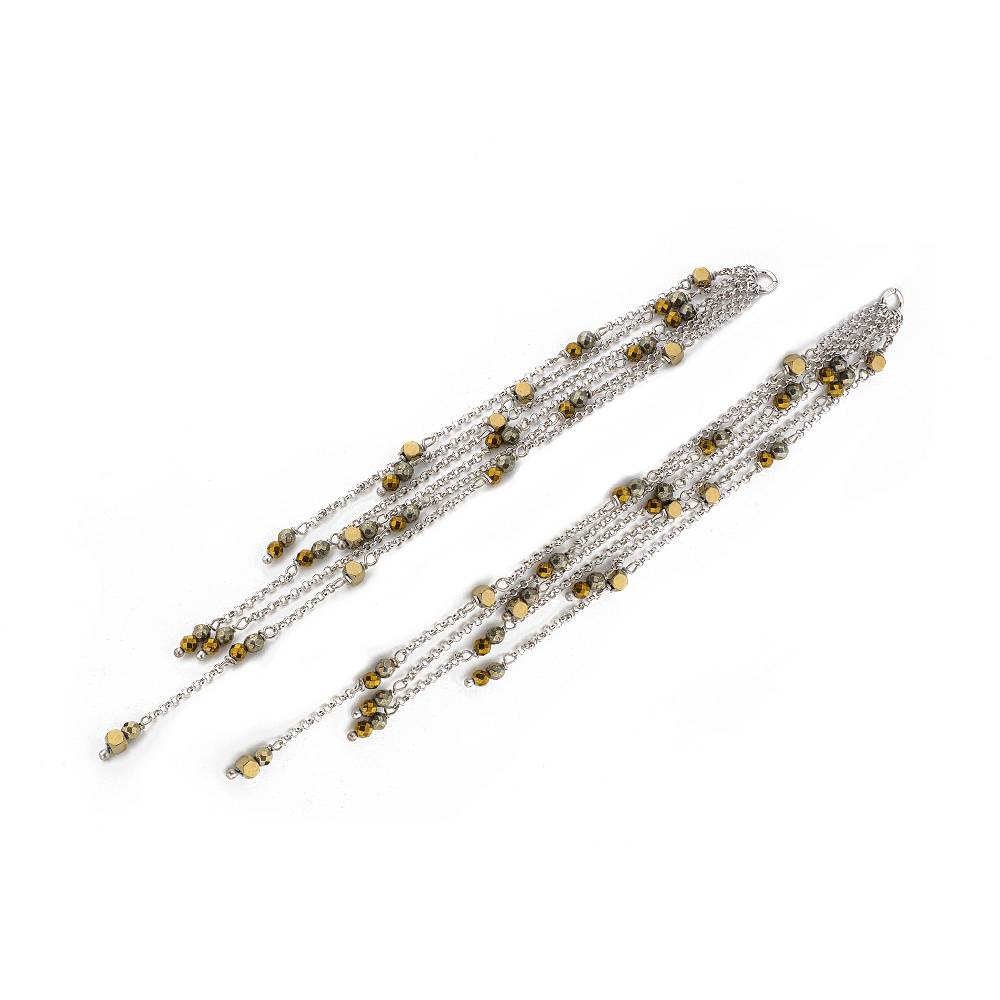 Paola Grande Gioielli ACCESSORI Frange lunghe in argento e pirite