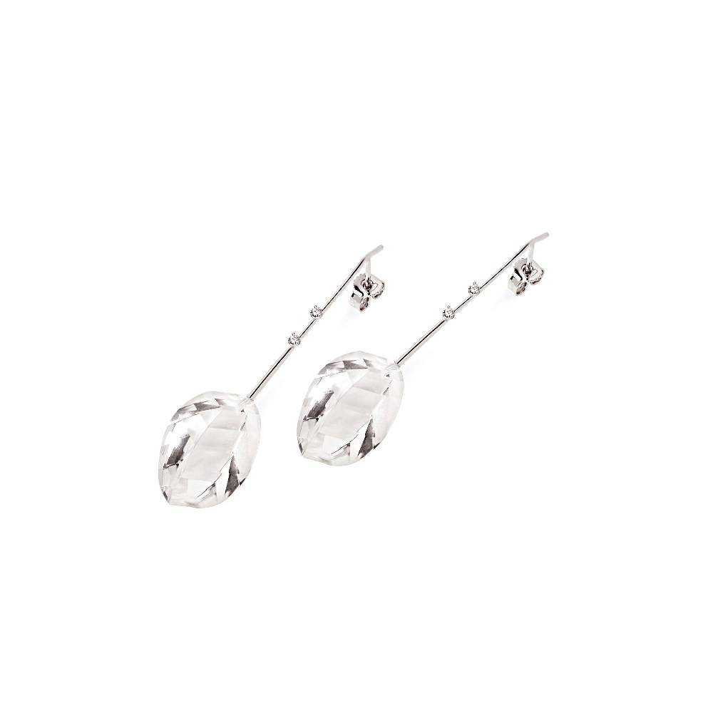 Paola Grande Gioielli AMI 'Amo' In Oro Bianco E Cristallo Di Rocca