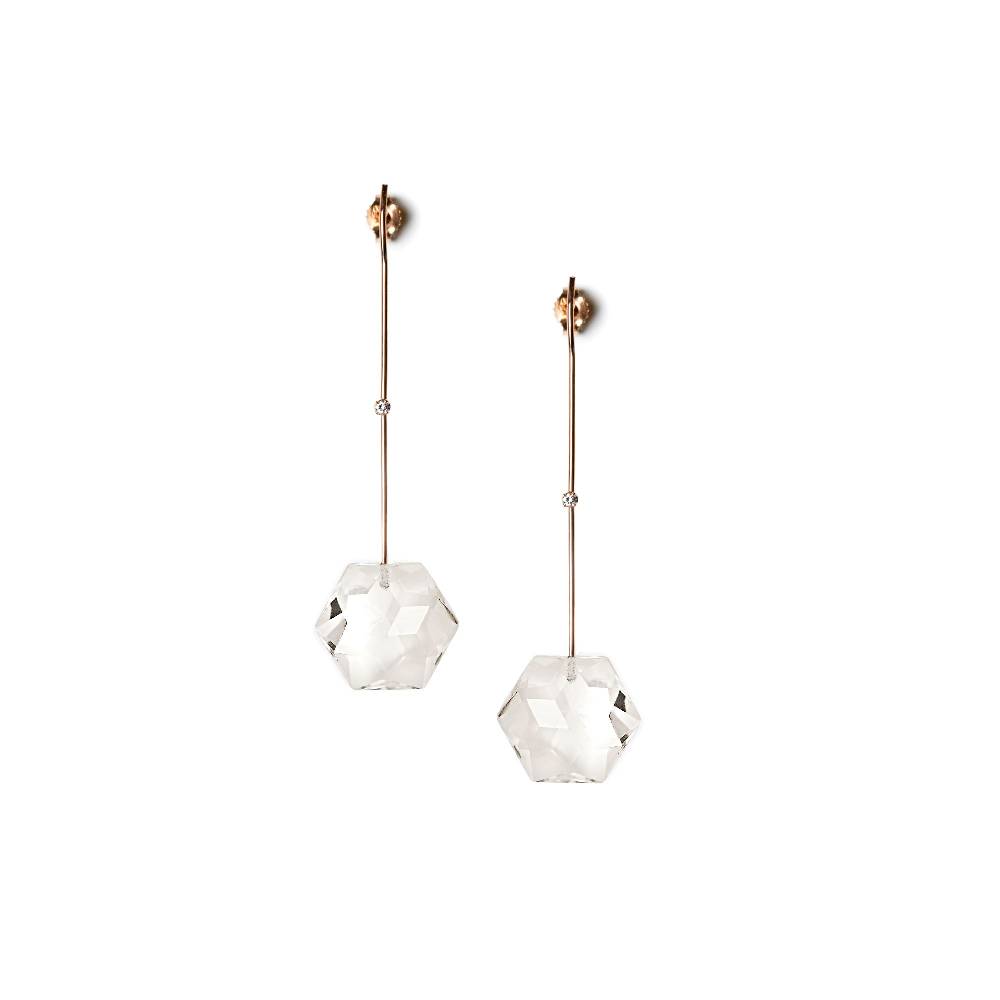 Paola Grande Gioielli AMI 'Amo' in oro rosa e cristalli