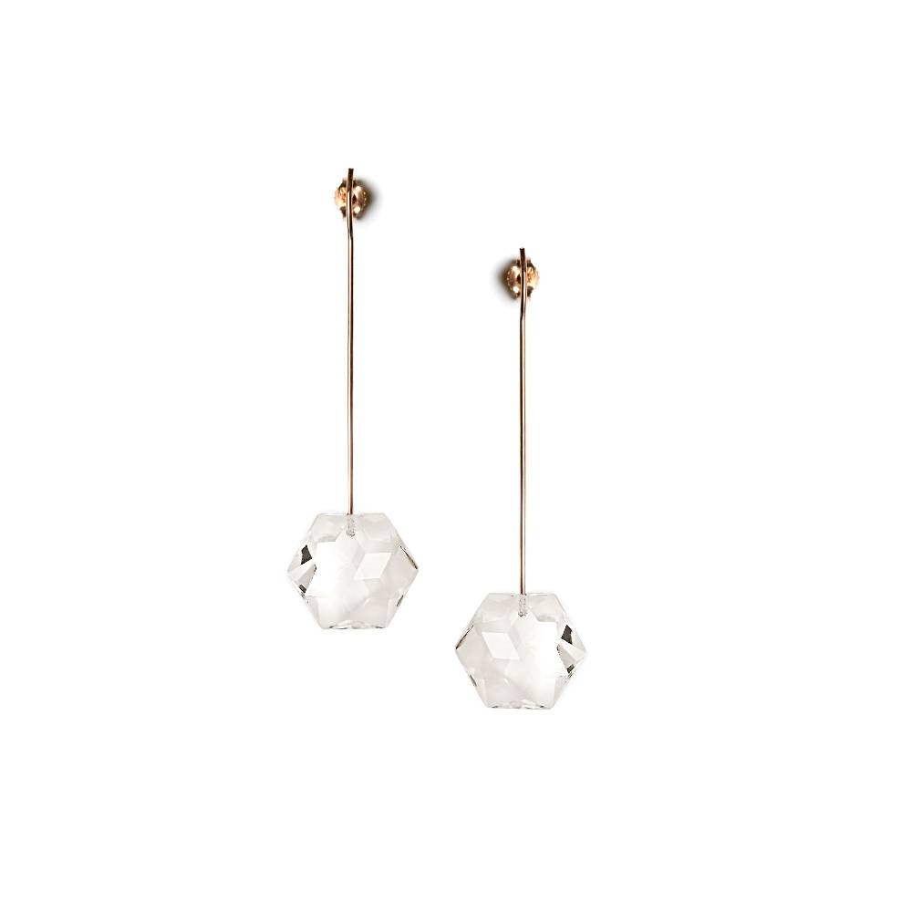 Paola Grande Gioielli AMI 'Amo' in oro rosa e cristalli