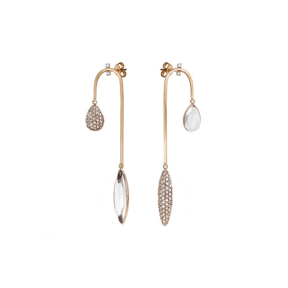 Paola Grande Gioielli AURUM Amo curvo con pavé diamanti