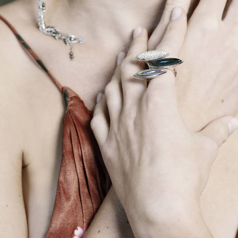 Paola Grande Gioielli AURUM Anello Navetta 3 Elementi