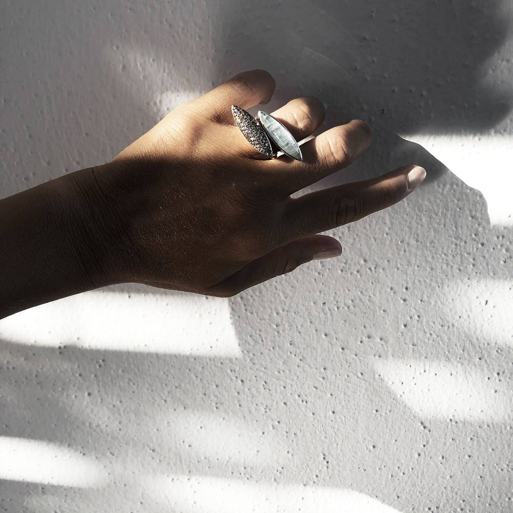 Paola Grande Gioielli AURUM Anello Navetta Con Acquamarina