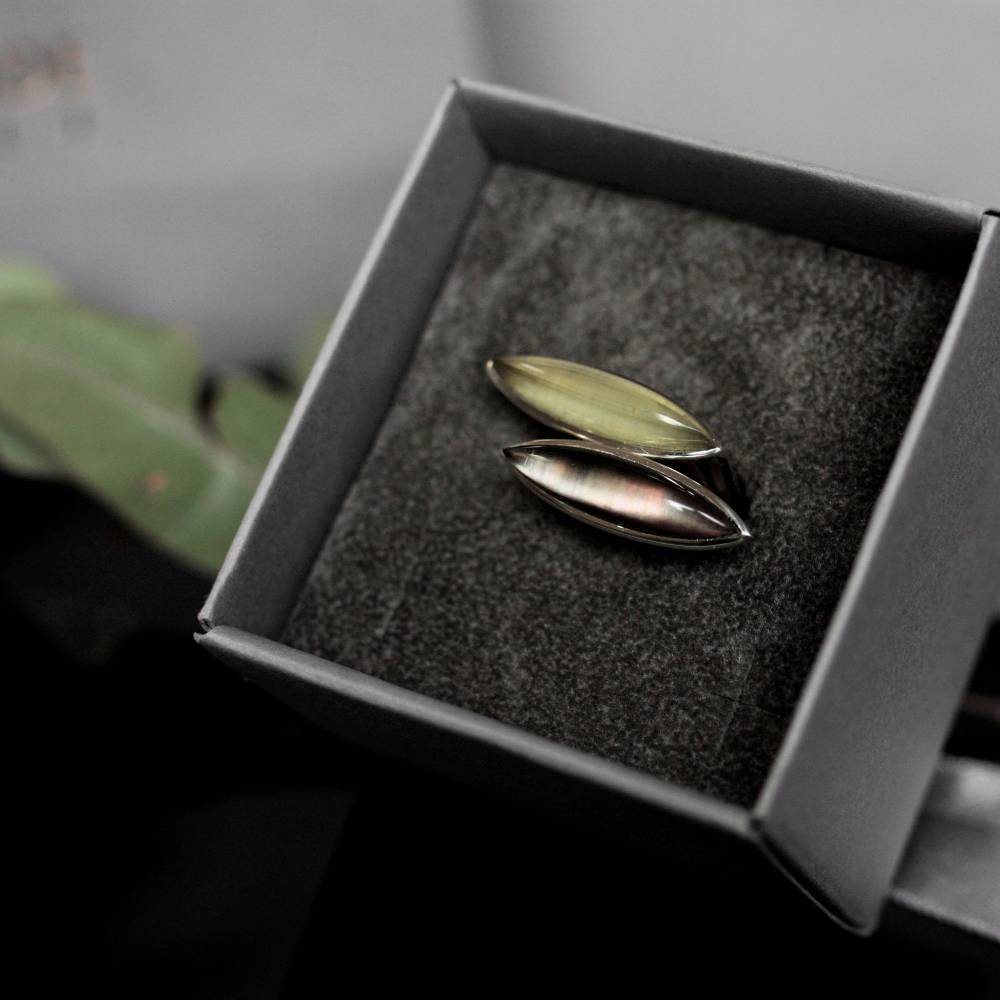 Paola Grande Gioielli AURUM Anello Navetta Con Agata Verde