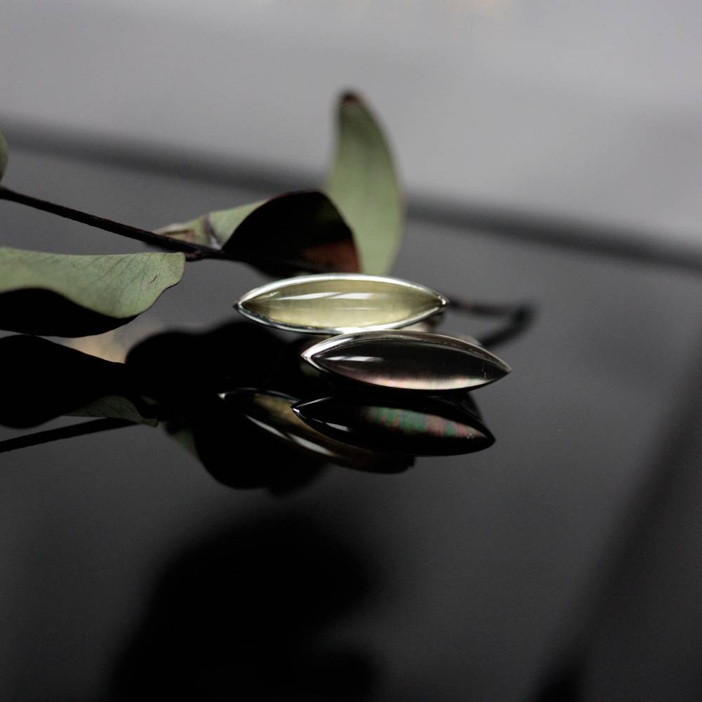 Paola Grande Gioielli AURUM Anello Navetta Con Agata Verde