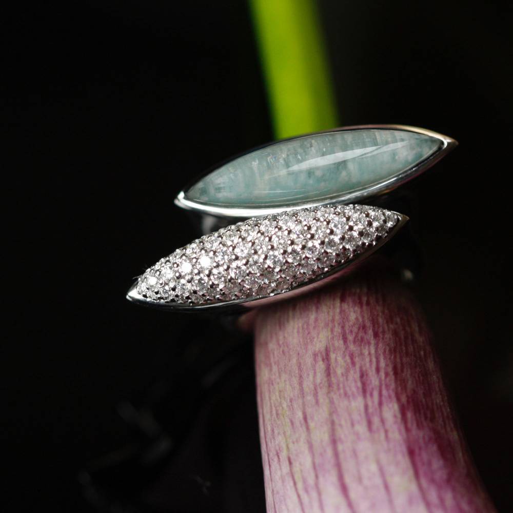 Paola Grande Gioielli AURUM Anello Navetta Con Amazzonite