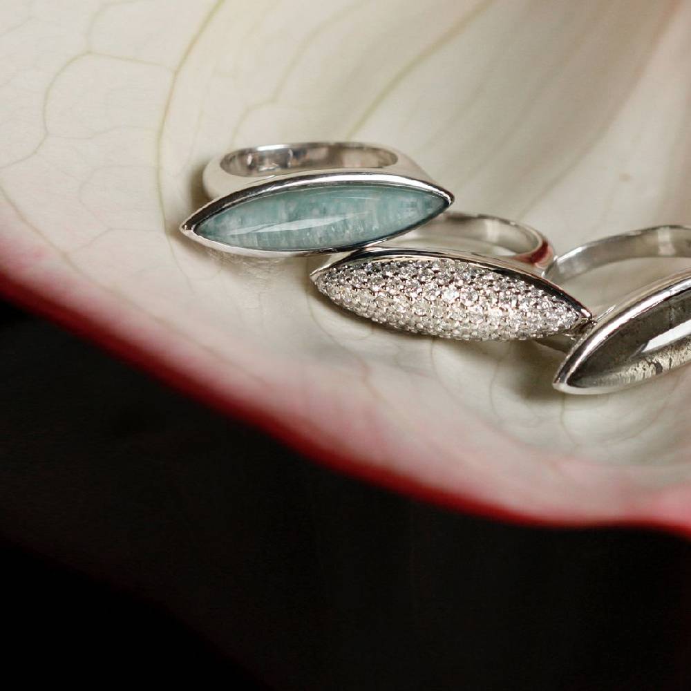 Paola Grande Gioielli AURUM Anello Navetta Con Amazzonite