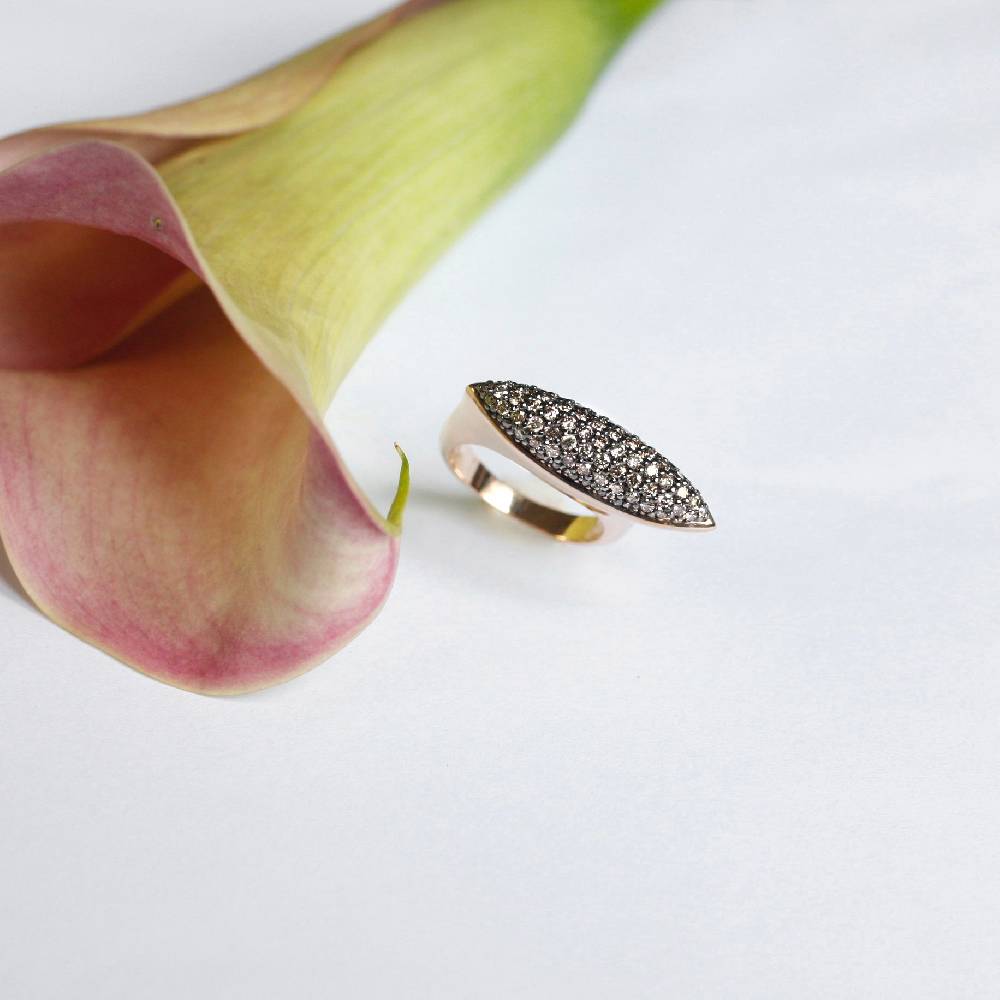 Paola Grande Gioielli AURUM Anello Navetta Con Diamanti