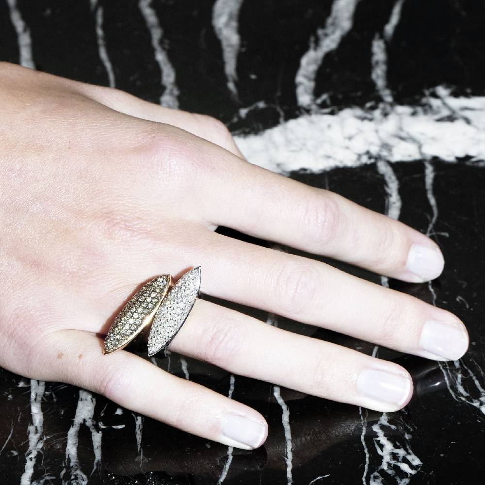 Paola Grande Gioielli AURUM Anello Navetta Con Diamanti